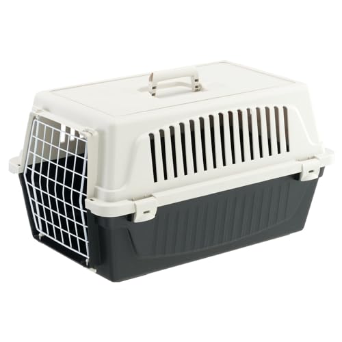 Ferplast Trasportino Gatto, Trasportino Cane Taglia Piccola, Cani E Gatti Fino A 8 Kg, Porta In Ferro Plastificato, Fessure Di Aerazione, 37 X 58 X H