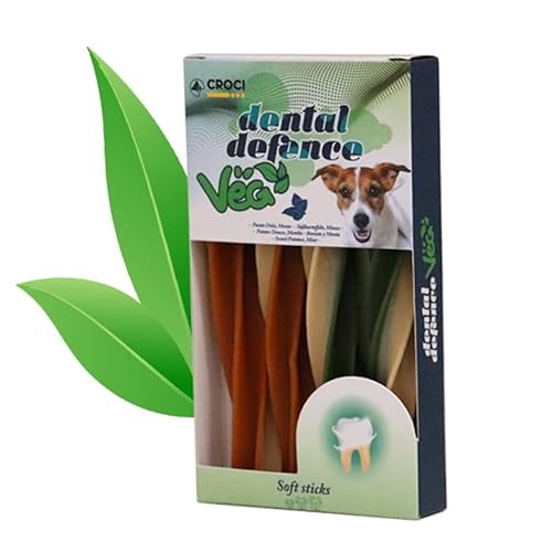 Croci Dental Defence Veg - Snack Vegetali Per Cani, Stick Twist Per L'Igiene Orale, Bastoncini Pulizia Denti Cane, Gusto Patata Dolce E Menta, 75G