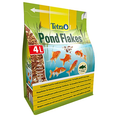 Tetra Pond Flakes 4 L Mangime Per Pesci In Fiocchi, Ottimale Per Pesci Giovani E Di Piccole Dimensioni Del Laghetto Da Giardino