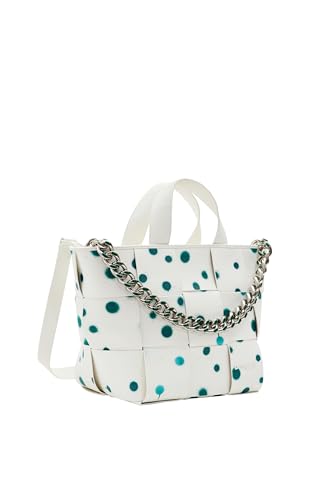 Desigual New Splatter Valdivi, Accessories Pu Shopping Bag Donna, Bianco