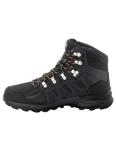 Jack Wolfskin Refugio Texapore Mid M, Scarpe Da Passeggio Uomo, Phantom/Burly Yellow Xt, 45 Eu