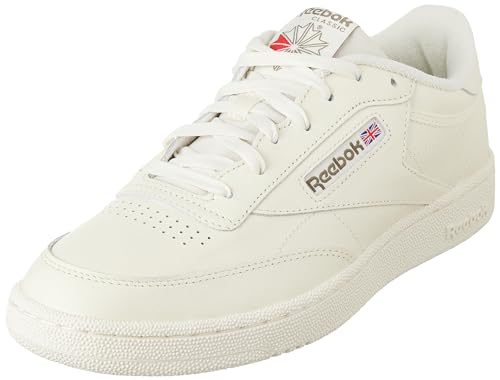 Reebok Club C 85, Scarpe Da Ginnastica Basse Uomo, Bianco Chalk Hunter Green, 42.5 Eu