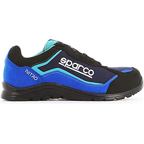 Sparco Nitro Scarpe Antinfortunistiche Da Lavoro, Unisex - Adulto, Nero/Blu, 45 Eu