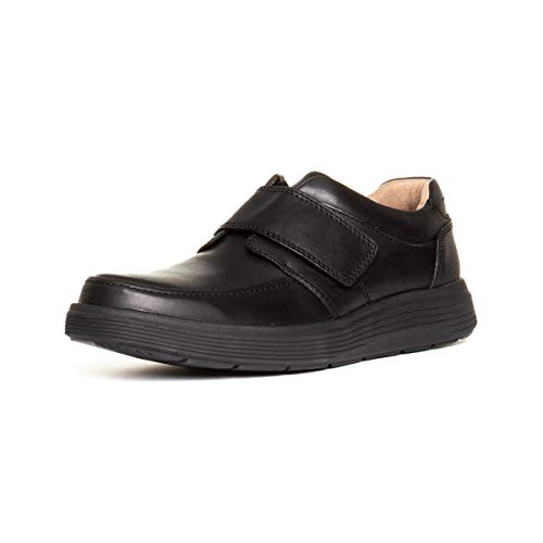 Clarks Un Abode Strap, Mocassino Uomo, Nero (Black Leather), 41.5 Eu