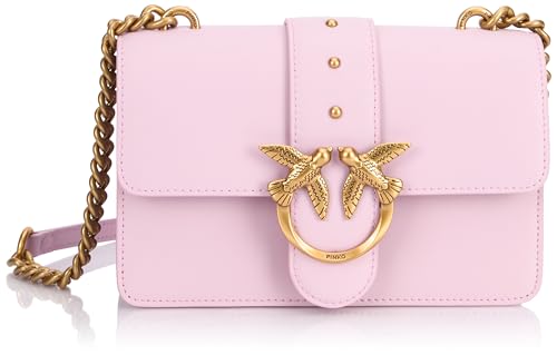 Pinko Love One Mini Cl Vitello Seta, Borsa Donna, Wwgq_Lilla-Antique Gold, Taglia Unica