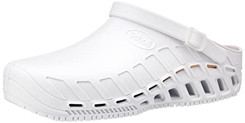 Scholl Clog Evo, Zoccoli Sanitari Medicali, Unisex - Adulto, Bianco, 43.5 Eu