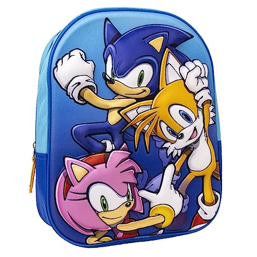 Cerdá Life'S Little Moments Zaino Di Scuola Di Sonic, Borsa Unisex Kids, Multicolore, Standard