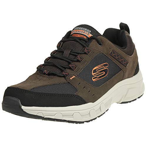 Skechers Oak Canyon, Sneaker Uomo, Chocolate Leather Pu Mesh Black Trim, 43 Eu