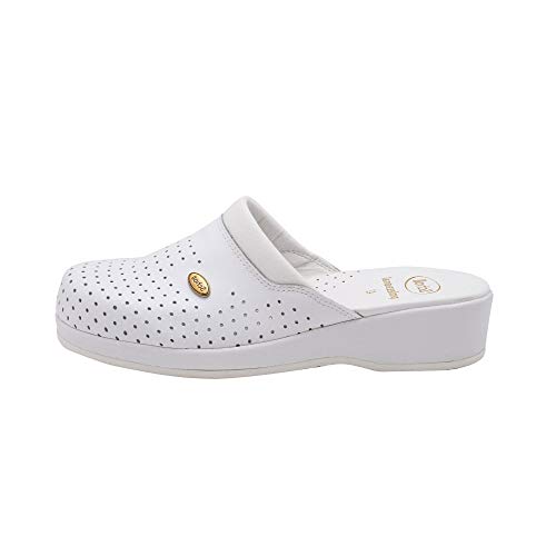 Scholl Clog Backguard, Zoccoli Sanitari Medicali, Donna, Bianco, 40 Eu