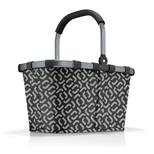 Reisenthel Carrybag - Cestino Per Spesa, Design Resistente, Elegante E Spazioso, Per Shopping E Picnic, Tessuto Idrorepellente, 22 L, Fantasia Nero Si