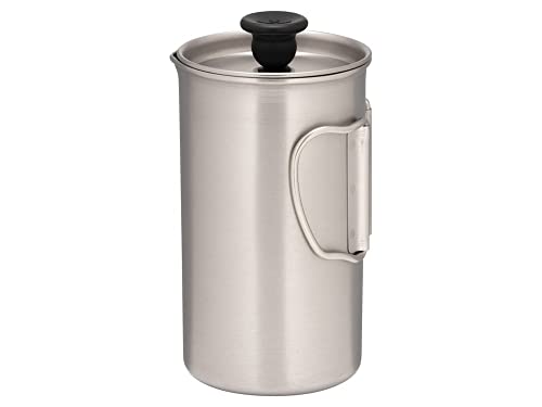 Snow Peak - Piccola Caffettiera A Stantuffo, Leggera E Durevole, In Titanio, 750 Ml