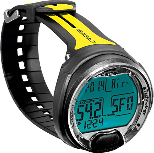 Cressi Leonardo Diving Computer Computer Subacqueo Aria/Nitrox, Modalita Profondimetro, Misura Unica, Unisex Adulto, Nero/Giallo