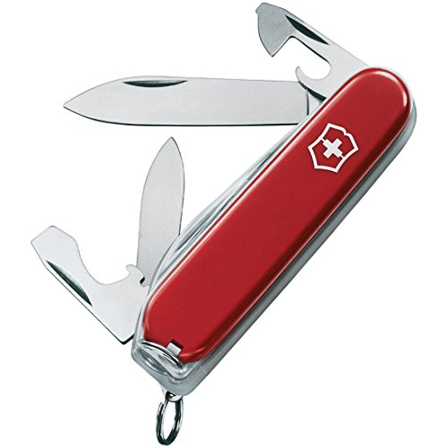 Victorinox, Coltellino Svizzero Recruit (10 Funzioni, Lama Piccola, Apriscatole, Stuzzicadenti), Rosso