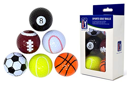 Pga Tour Palline Da Golf Multi-Sport, 6 Pezzi, Multicolore