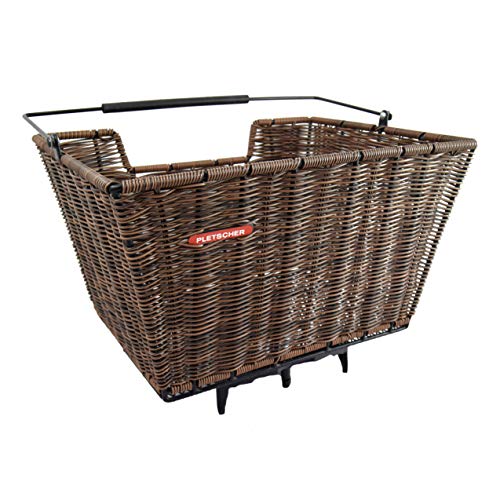Pletscher Rattan, Cestino Per Bicicletta. Unisex -Adulto, Marrone, Taglia Unica
