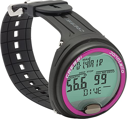 Cressi Donatello Diving Computer - Computer Subacqueo Professionale Da Polso Per Immersioni E Apnea, Taglia Unica Unisex Adulto, Nero/Rosa