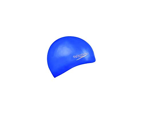 Speedo Unisex Adulto Plain Moulded Silicone Cap Cuffia Da Nuoto, Neon Blu, Taglia Unica