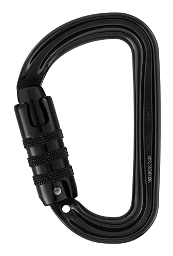 Petzl, Moschettone Asimmetrico Ultra-Leggero, M39 A Tln, Triact-Lock, Nero