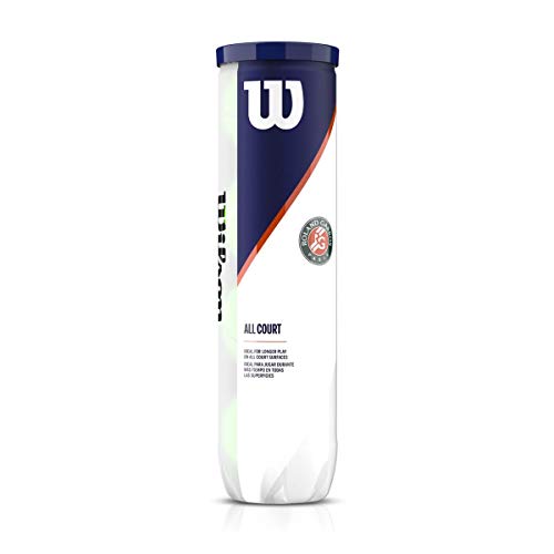 Wilson Roland Garros Tennis Balls, Palla Unisex-Adult, Gialla, 1 Può X 4 Palle