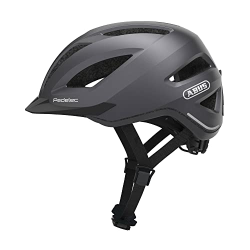 Abus Pedelec 1.1 Casco Da Città - Casco Da Bicicletta Contemporaneo Con Fanale Posteriore Per Il Traffico Cittadino - Per Uomini E Donne - Grigio Scur