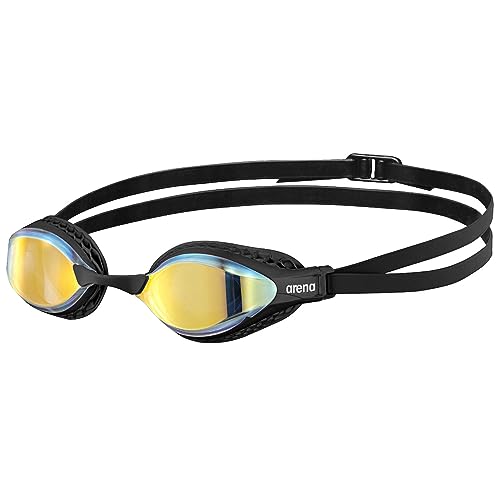 Arena Airspeed Mirror Occhialini Nuoto Da Gara Anti-Appannamento Unisex Adulto, Occhialini Piscina Con Ampie Lenti, Protezione Uv, 3 Ponti Nasali Inte