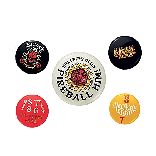 Pyramid International Stranger Things 4 Hellfire Club-Set Di 5 Badge, One Size
