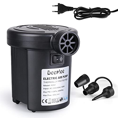 Deeplee Pompa Ad Aria Elettrica, Gonfiatore Elettrico Ad Alta Potenza Da 130 W Materassi Gonfiabili/Sgonfiatore Per Piscine, Barche, Giocattolo Gonfia