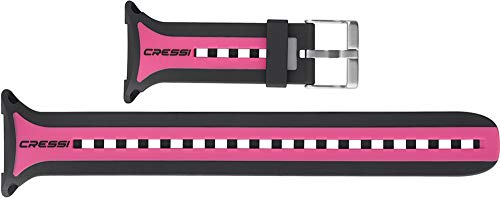 Cressi Cinturino Per Diving Computer Leonardo, Parte Ricambio Originale, Nero/Rosa