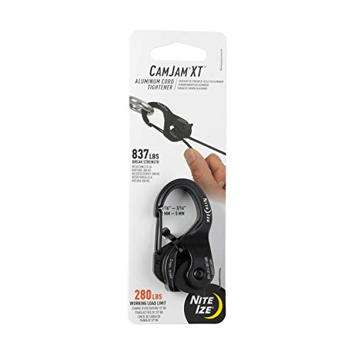 Nite Ize Cam Jam Xt - Pinza Per Cavi In Alluminio, Colore: Nero