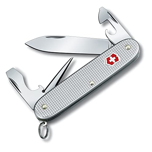 Victorinox, Coltellino Svizzero Pioneer Alox (8 Funzioni, Punteruolo-Alesatore, Lama, Apriscatole), Argento