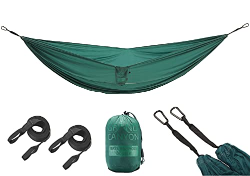 Grand Canyon Bass Hammock Bass - Amaca Outdoor Fino A 150 Kg, Amaca Da Viaggio Leggera E Compatta Con Protezione Per Gli Alberi - Storm (Benzina)