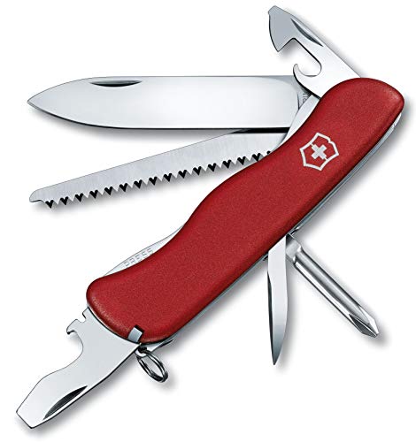 Victorinox, Coltellino Svizzero Trailmaster (12 Funzioni, Grande Lama Bloccabile, Seghetto Per Legno), Rosso