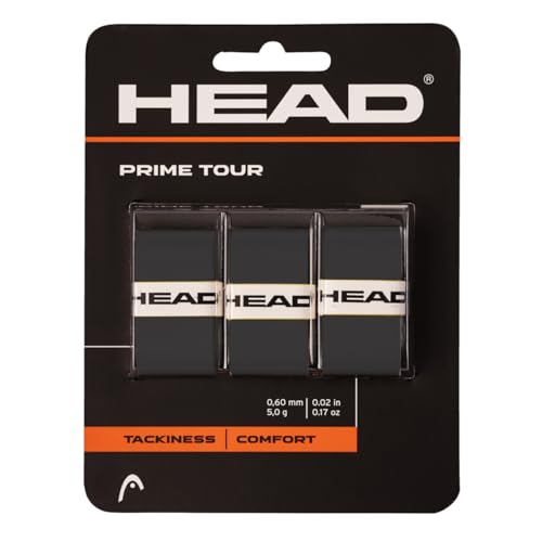Head Prime Tour 3 Pack Nero, Overgrip Della Racchetta Unisex, Misura Standard
