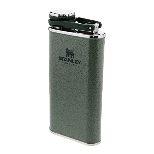 Stanley Classic Wide Mouth Flask 0.23L Hammertone Green With Never- Lose Cap - Fiaschetta Per Anca In Acciaio Inossidabile Con Ampia Apertura Per Un F