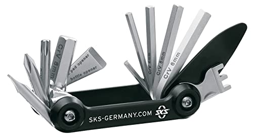Sks Germany Tom Tool Bicicletta Multifunzionale (Mini Ruota Portautensili, In Acciaio Inossidabile/Alluminio, Molte Funzioni Di Utensili Integrate). U