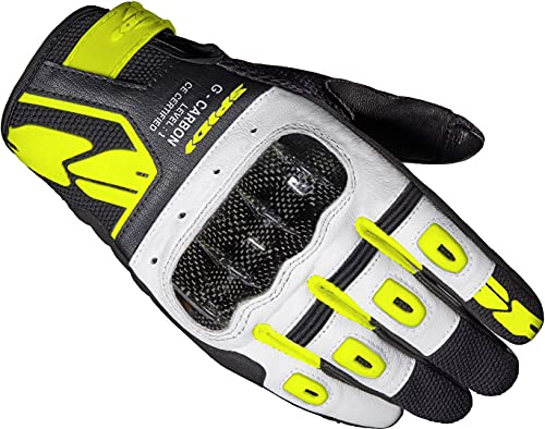 G-Carbon, Guanti Da Moto, Colore Nero E Giallo Fluo, Taglia Xxl, Con Touchscreen Capacitivo E Imbottiture Protettive, Guanti Da Moto In Pelle Resisten