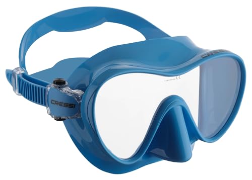 Cressi F1 Small Mask - Maschera Framelles In Morbido Silicone Per Snorkeling E Immersioni, Blu, Small Unica, Gioventù Unisex