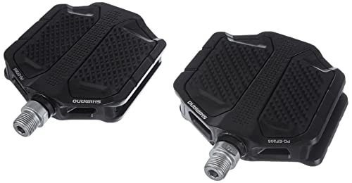 Shimano 4550170616311, Pedali Flat Pd-Ef205 In Allum./Resina Neri Unisex-Adult, Nero, 0