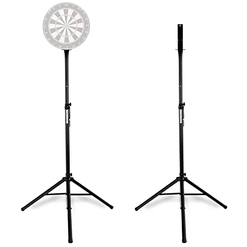 Pronomic Da-45S Supporto Per Bersaglio Freccette - Treppiede Da Viaggio Portatile Regolabile In Altezza - Set In Acciaio Verniciato A Polvere - Nero