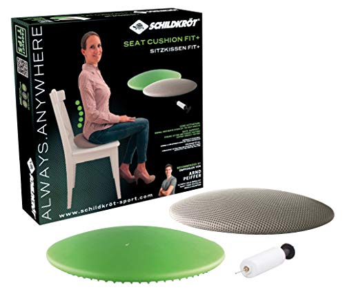 Schildkröt Fitness Seat Cushion Fit, Nuovo Cuscino Di Equilibrio A Forma Di Lente, Rivestimento In Tessuto E Pompa, Incl. Poster Di Esercizi, 960037