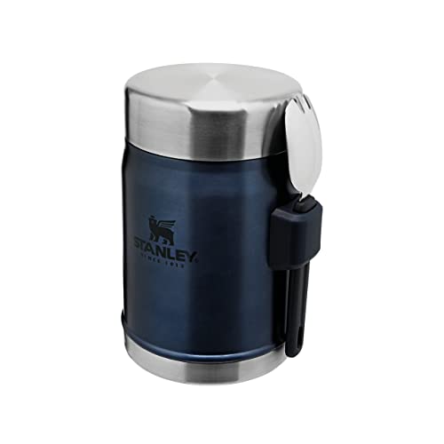Stanley Classic Legendary Food Jar 0.4L Con Cucchiaio-Forchetta - Contenitore Termico Alimenti - Thermos Mantiene Caldo O Freddo Per 7 Ore - Lavabile