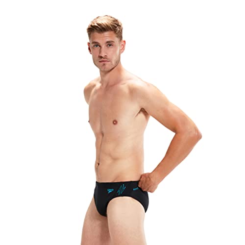 Speedo Uomo Hyper Iiioom Splice Iii Costume A Slip, Nero/Bolt, S