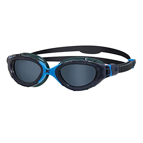 Zoggs Predator Flex Occhialini Da Nuoto Unisex Adulto, Tinta Grigia/Blu/Affumicata, Regular