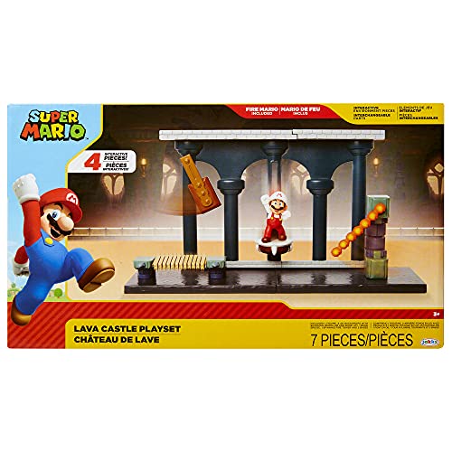 Nintendo Super Mario Playset Castello Di Lava, Con Una Figures Da 6 Cm E Perfetto Come Regalo Adatto A Tutti I Bambini E Collezionisti Dai 3 Anni In S