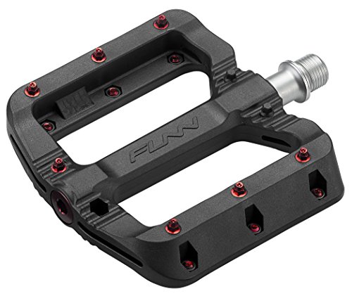 Funn Black Magic Pedale Piatto In Plastica Per Mountain Bike - Pedali Leggeri Con Ampia Piattaforma Per Maggiore Stabilità, Pedali Per Bicicletta Con