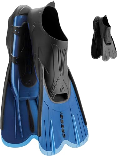 Cressi Agua Short Fins, Pinne Corte Leggere E Reattive Per Nuoto/Snorkeling Unisex, Blu/Azzurro, 43/44