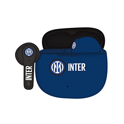 Techmade Inter, Cuffie Senza Filo In Ear, Auricolari Con Box Ricarica Nero/Azzurro