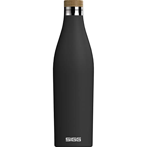 Sigg Meridian Black Borraccia Termica In Acciaio Inossidabile (0.7 L), Bottiglia Isotermica Non Tossica A Chiusura Ermetica, Thermos Acqua Per Bevande