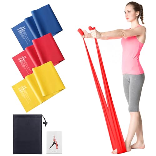 Elastici Fitness (3 Pezzi), 2M Bande Elastiche Fitness Con 3 Livelli Di Resistenza, Fascia Elastico Fitness Esercizi Ideale Per Yoga, Pilates,Allename