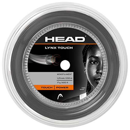 Head Lynx Touch Reel, Corda Da Tennis Unisex-Adulto, Nero Trasparente, 1.30 Mm / 16 G